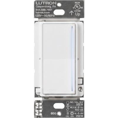 (RadioRa3) Atenuador  táctil Sunnata Dimmer PRO color blanco, requiere cable neutro / soporta 250W LED