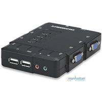 Switch Kvm,manhattan,151269, Desktop USB 41 Con Cablesaudio Manhattan