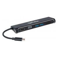Docking,manhattan,152631,4-1,usb-c A HDMI VGA 2 USB 3.1 Lector Tarjetas Sd M-h Manhattan