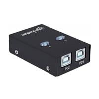 Multiplexor USB Manhattan,162005, USB 1:2 Comparte 1 Disp A 2pc Manhattan