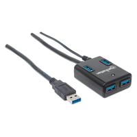 Hub Usb,manhattan,162302, V3.0 4 Ptos Con Fuente, Negro Manhattan