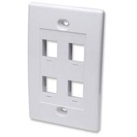 Tapa Faceplate, Intellinet,163316, 4 Perforacion Blanco Intellinet