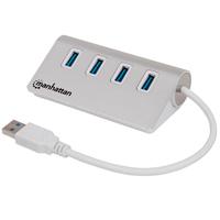 Hub Usb,manhattan,163767, V3.0 4 Ptos Color Aluminio Manhattan