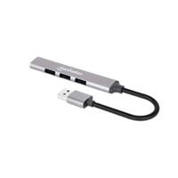 Hub Usb,manhattan,168427, V2.0 3 Ptos Y V3.0 1 Pto, Aluminio Gris Espacial Manhattan