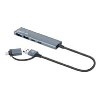 Hub/manhattan/181075/hub De 4 Puertos USB 3.2, 2 Usb-a Y 2 Usb-c, Conector Adaptable De Usb-a A Usb-c Manhattan
