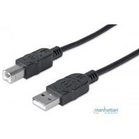 Cable Usb,manhattan,333368, V2.0 A-b 1.8m, Negro Manhattan