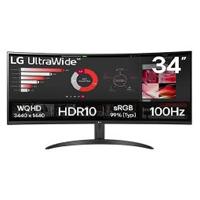 Monitor Pc Lg Curvo Ultrawide Qhd 34wr50qk,34 Pulg,resol. 3440x1440,1800r,panel Va,rel. 21:9,brillo 300 Cd/m2,contr. 3000:1,tr 5ms,100 Hz,hdr10,hdmi,display Port,montable Pared 100x100,negro. Lg