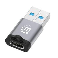 Adaptador,manhattan,356305, Usb-c V3.2 Gen1, Am-ch, 5gbps 3a, Aluminio Gris Espacial/negro Manhattan
