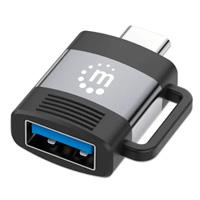 Adaptador,manhattan,356312, Usb-c V3.2 Gen1, Cm-ah, 5gbps 3a, Aluminio Gris Espacial/negro Manhattan