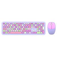 Kit 2 En 1 Teclado Y Mouse Inalambrico Creator Chic Mk47 / 110 Teclas / Membrana / Raton Optico / USB 2.4 GHZ / 2 Botones Scroll / Morado / Ac-935173 Acteck