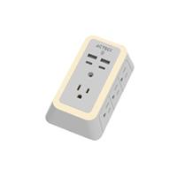 Cargador De Pared Acteck Energon Lumina Cp515 / 11 En 1 / 7 X Tomacorriente / 2 USB / 2 Tipo C / Resistente Al Fuego / Supresor De Picos 540 J / Sensor Touch / Blanco /ac-936484 Acteck