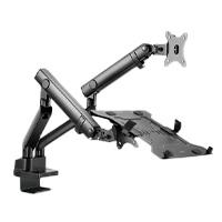 Soporte Acteck Enforce Motion Sm636 / Para Monitor 17-32 Pulg Y Laptop 10-15.6 Pulg / Rotacion Ajustable / Vesa 75-100mm / Adaptador De Escritorio / Max 8 Kg Por Brazo / Negro / Ac-939645 Acteck