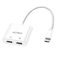 Adaptador Acteck Shift Plus Aa415 / USB C - 2x USB C / Audio - Tipo C DP / Android - Ios / Blanco / Ac-939768 Acteck