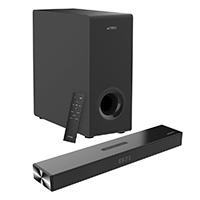 Barra De Sonido Acteck Dynamic Thin Bs600 / 3 Boocinas + Subwoofer / Sonido Estereo 2.1 / 60 W / 80 Db / 3.5 Mm - USB - HDMI - Optical - Bluetooth 5.3 / Negro / Ac-940801 Acteck