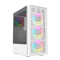 Gabinete Gamer Balam Rush Dragonfly Perform Aircool Gm590aw / Media Torre / Mini Itx, Micro Atx, Atx / Incluye Ventilador Argb / Panel De Cristal Templado Malla / Blanco / Br-935999 Balam rush