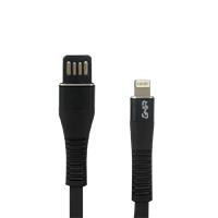 Cable USB Ghia Tipo Lightning Plano Reversible Color Negro De 1m