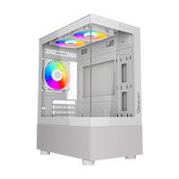 Gabinete Ocelot Gaming Glass Ew7 / Mini Tower / M-atx, Itx / Panel Lateral Y Frontal De Cristal Templado/ Incluye 3 Ventiladores / Enfriamiento Liquido Hasta 240mm / GPU Hasta 315mm / Color Blanco Ocelot gaming