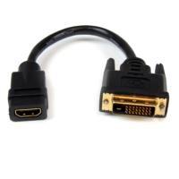 Cable Adaptador De 20cm HDMI A Dvi - Dvi-d Macho - HDMI Hembra - Cable Convertidor De Video - Negro - Startech.com Mod. Hddvifm8in Startech.com