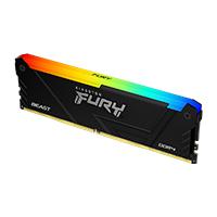 Memoria RAM Kingston Dimm DDR4 8gb 3200mt/s Fury Beast Black Xmp Rgb Cl16 288pin 1.35v C/disipador De Calor P/pc/gamer/alto Rendimiento Kf432c16bb2a/8 Kingston