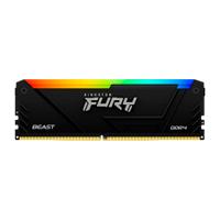 Memoria RAM Kingston Dimm DDR4 8gb 3600mt/s Fury Beast Black Xmp Rgb Cl17 288pin 1.35v C/disipador De Calor P/pc/gamer/alto Rendimiento Kf436c17bb2a/8 Kingston