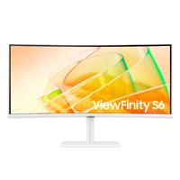Monitor LED Samsung 34 Pulgadas /viewfinity S6/ultra-wqhd(3440 X 1440)/ Va / Widescreen /curvo/ Dp/ Hdmi/ Hub USB /tb/ 100hz/ Blanco Samsung