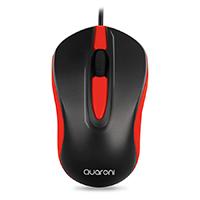 Mouse Optico Quaroni Alambrico Color Rojo 1200 Dpi Quaroni