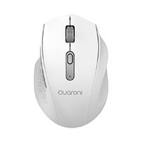 Mouse Inalambrico Ergonmico Con Textura Quaroni 5 Scroll/receptor 2.4 Ghz/800 - 2400 Dpi/ptico/4 Niveles/blanco Quaroni