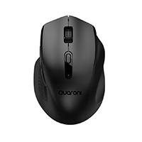 Mouse Inalambrico Ergonmico Con Textura Quaroni 5 Scroll/receptor 2.4 Ghz/800 - 2400 Dpi/ptico/4 Niveles/negro Quaroni