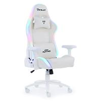 Silla Ocelot Gaming Orgb-white Thundra / Vinipiel / Rgb / Base Metalica Ajustable / Descansabrazos 4d / Piston Clase 4 / Reclinable 90-155 Grados / Hasta 150kg / Cojines Lumbar Y Cervical / Color Blan Ocelot gaming