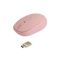Mouse Inalambrico Optico Ergonomico 1000 Dpi Receptor Dual (usb Y Tipo C) Silencioso Perfect Choice Whisper - Rosa Perfect choice