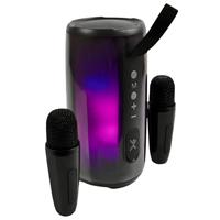 Bocina Portatil Transparente Rgb Perfect Choice Con 2 Microfonos Inalambricos Perfect choice