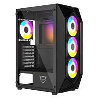Gabinete Ocelot Gaming Polygon-e5 / Mid Tower / Atx, M-atx, Itx / Panel Lateral De Cristal Templado Y Frontal En Mesh / Incluye 4 Ventiladores / Enfriamiento Liquido Hasta 240mm / GPU Hasta 295mm / Color Negro Ocelot gaming