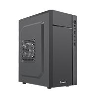Gabinete Quaroni Frente Abs, Negro Con Franja Tipo Fibra De Carbono, Micro Atx / Mini Itx, Fuente De Poder Incluida De 500w Quaroni