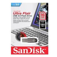 Memoria Sandisk 16gb USB 3.0 Ultra Flair Metalica Para Mac Y Windows 130mb/s Sdcz73-016g-g46