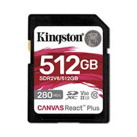 Memoria Flash Sd Kingston Sdxc Canvas React Plus 512gb 280r/150w Uhs-ii U3 V60 Sdr2v6/512gb Kingston