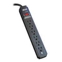 Supresor De Picos Protec It Tripp-lite Tlp606b C/ 6 Contactos, Cable 1.83 M 6 Pies, 790 Joules, LED De Diagnostico, Gabinete En Negro. Tripp-lite