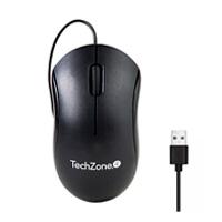 Mouse - Techzone - Tzacmoa01 - Alambrico - Optico - 1200 Dpi - 1.5mtrs - 2 Botones + Scroll - Negro
