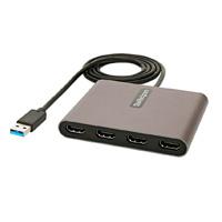 Adaptador De Video Externo - Tarjeta De Video Externa - Dongle Llave Usb-a 3.0 A 4x HDMI - 1080p A 60hz - Conversor Multimonitor USB A HDMI - Solo Para Windows - Startech.com Mod. Usb32hd4 Startech.com